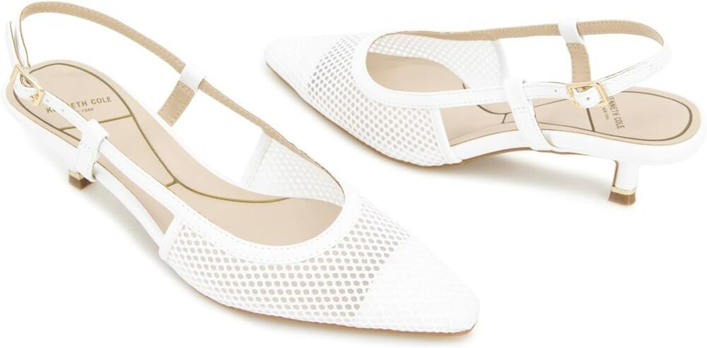 New In Box Kenneth Cole New York Women's Martha Pump, White MESH, 9M NIB